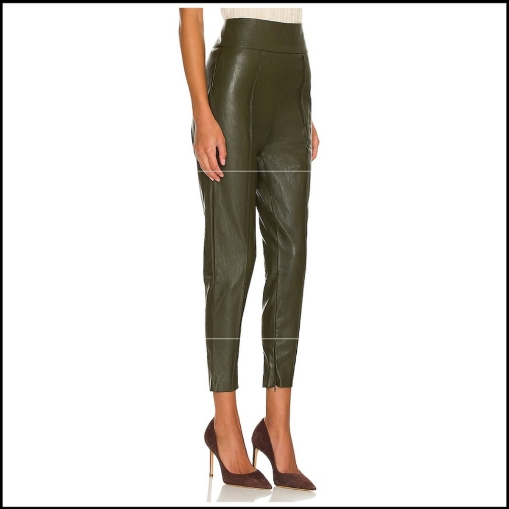 Kiara Olive Faux Leather womens skinny Pant